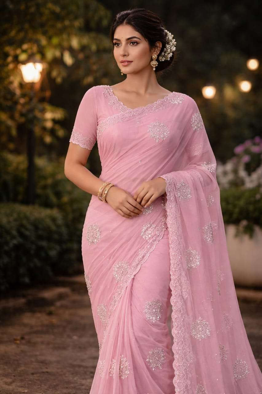 SURAJ BY ASLIWHOLESALE CRYSTAL ORGANZA SAREES-00321