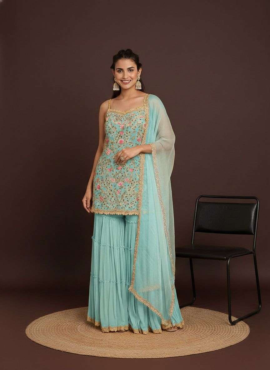 TAWAKKAL1002 FAUX GEORGETTE EMBROIDERY PAKISTANI DRESSES-00319