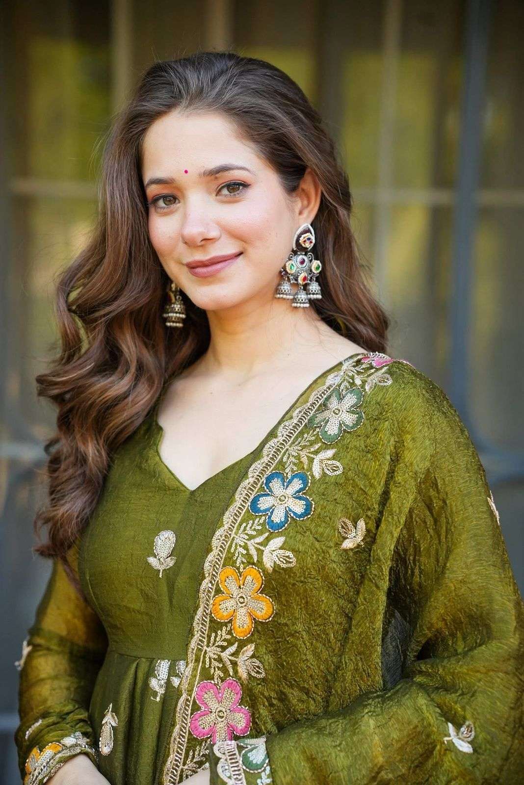 TD-6110 BY ASLIWHOLESALE CRUNCH SILK EMBROIDERY ANARKALI SUITS - 00235