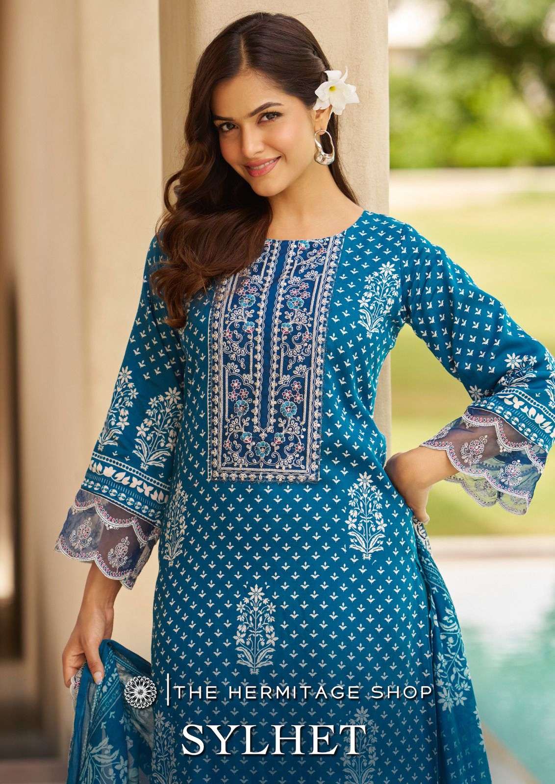 THE HERMITAGE SLYHET 201 TO 206 SERIES PURE LAWM VISCOSE EMBROIDERY PAKISTANI DRESSES-00062