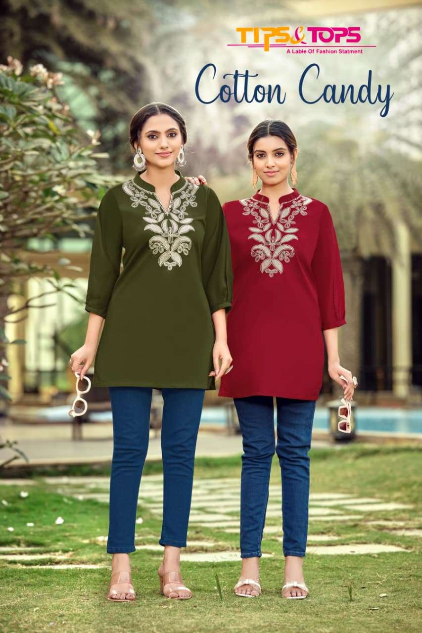 TIPS AND TOPS COTTON CANDY 1001 TO 1006 SERIES PURE COTTON TUNICS-00014