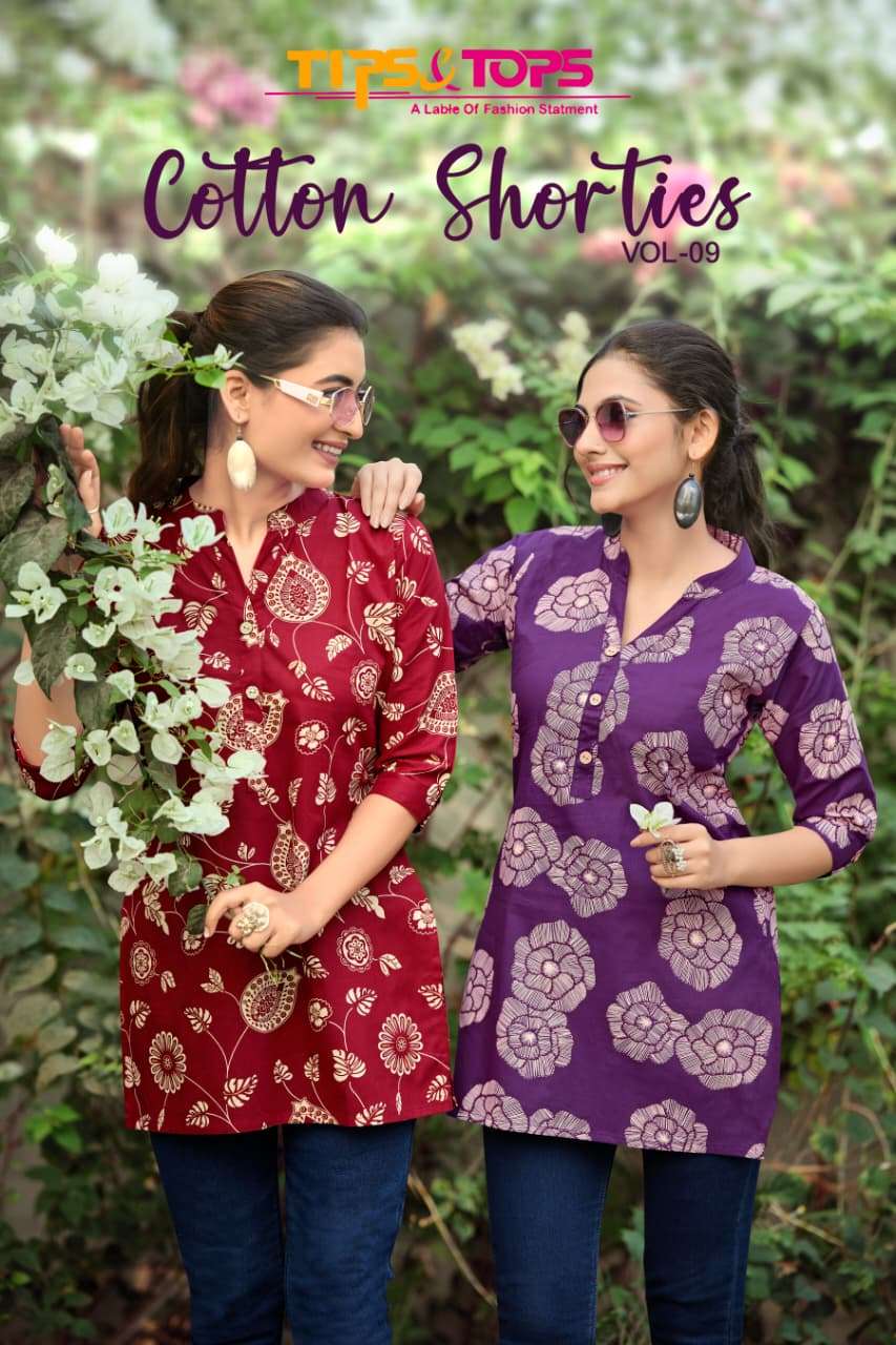 TIPS AND TOPS COTTON SHORTIES VOL-09 1001 TO 1008 SERIES PURE COTTON PRINTED TOPS-00014