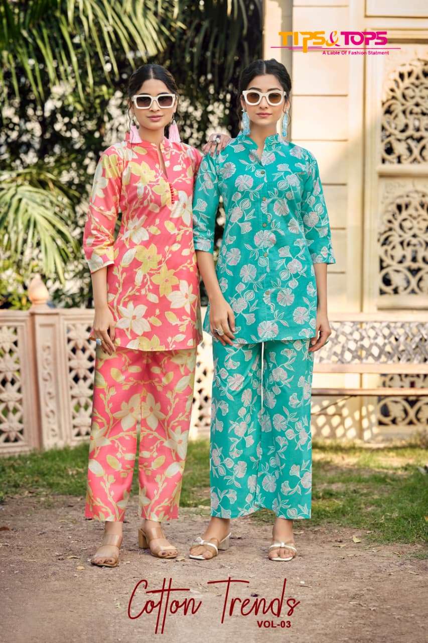 TIPS AND TOPS COTTON TRENDS VOL-03 PURE COTTON PRINTED CO-ORD SET-00014
