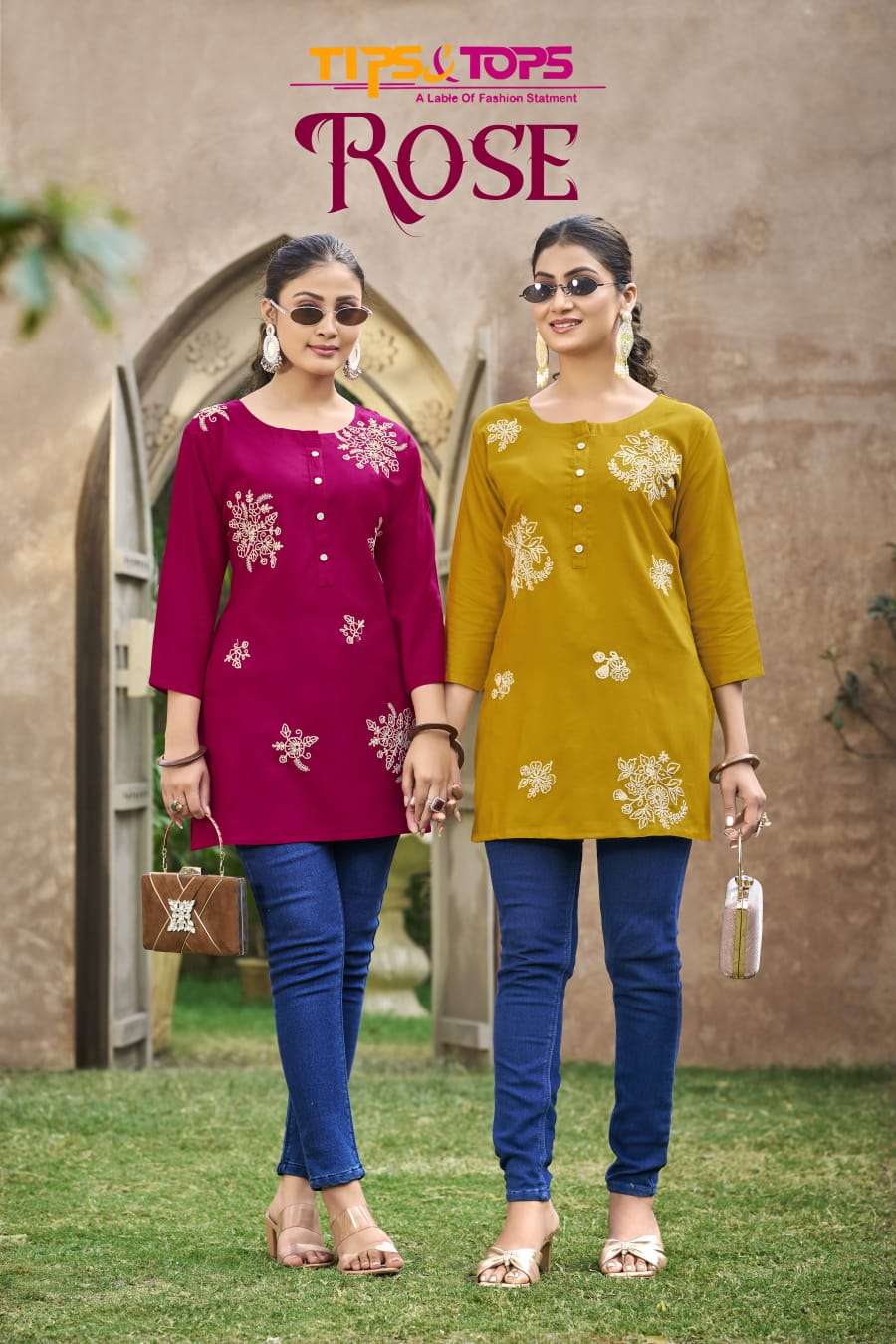 TIPS AND TOPS ROSE 1001 TO 1006 SERIES PURE RAYON TUNICS-00014