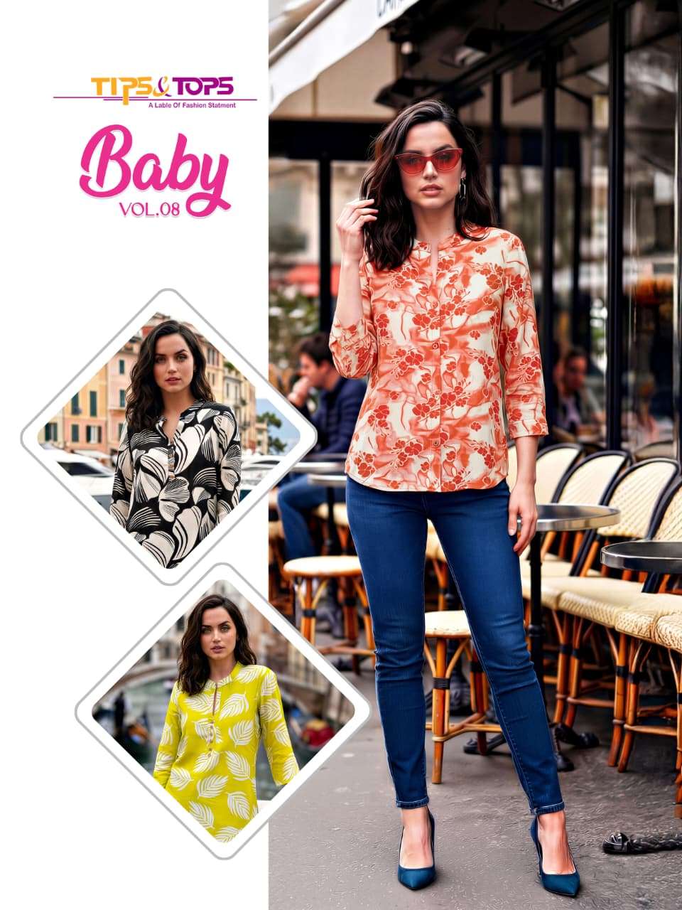 TIPS TOPS BABY VOL-08 101 TO 109 SERIES RAYON PRINTED TUNICS-00140
