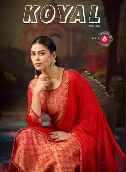 TRIPLE A KOYAL VOL-06 18291 TO 18294 SERIES PURE MUSLIN JACQUARD DRESSES-00028