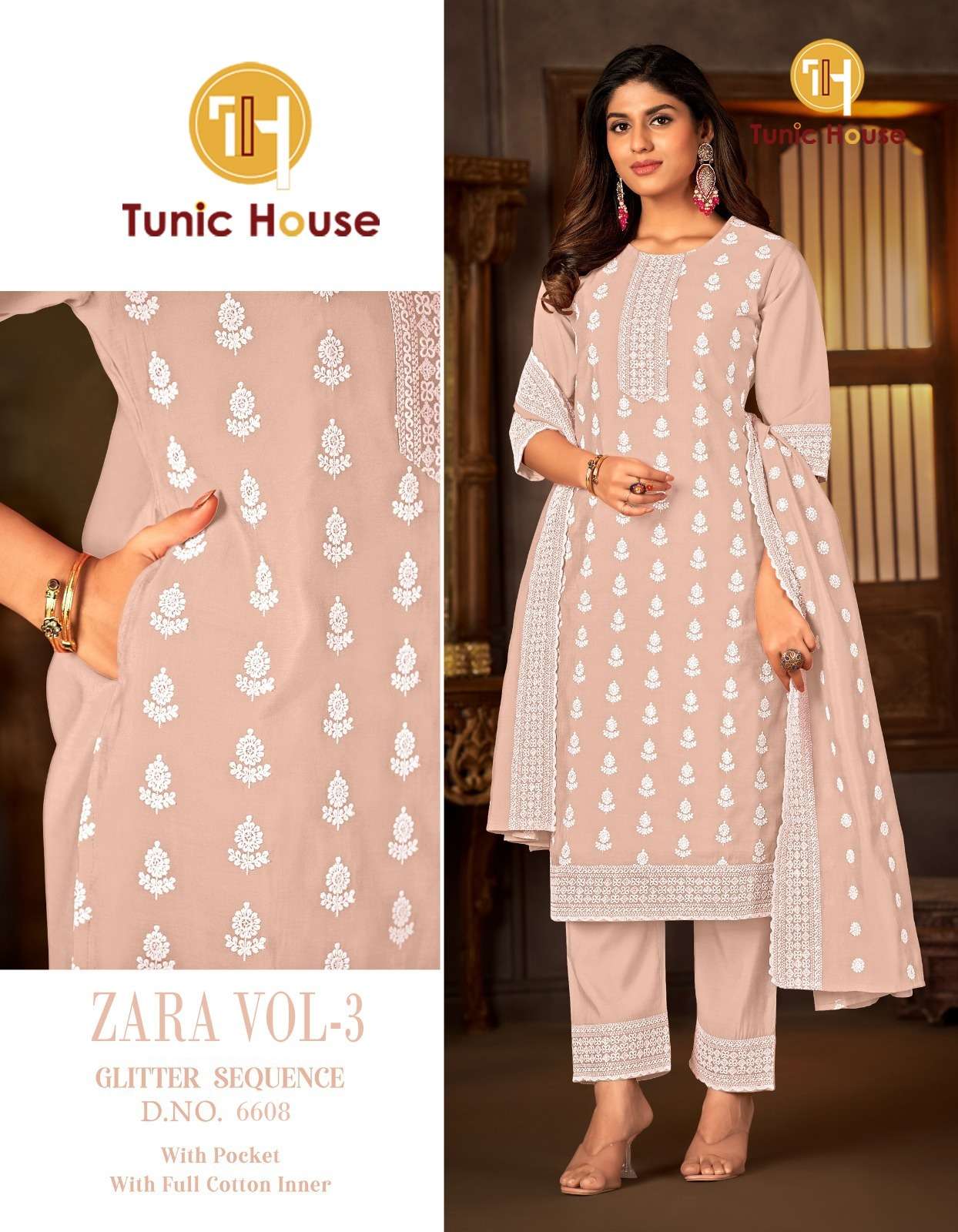 TUNIC HOUSE ZARA VOL-3 ITALIAN SILK PREMIUM STITCHED DRESSES SET-00074