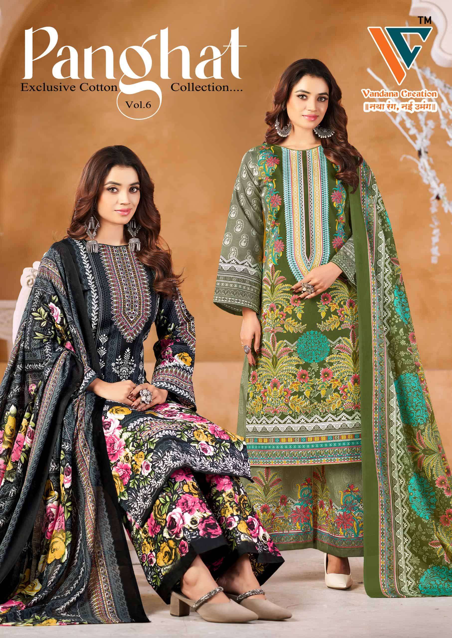 VANDANA CREATION PANGHAT VOL-06 6001 TO 6006 SERIES PURE COTTON PRINTED PAKISTANI DRESSES-00062