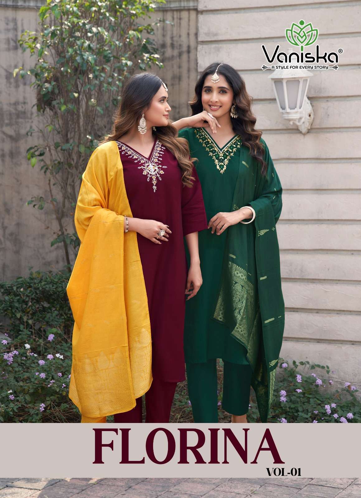 VANISKA FIORINA VOL-01 1001 TO 1006 SERIES PURE ROMAN SILK DRESSES-00014