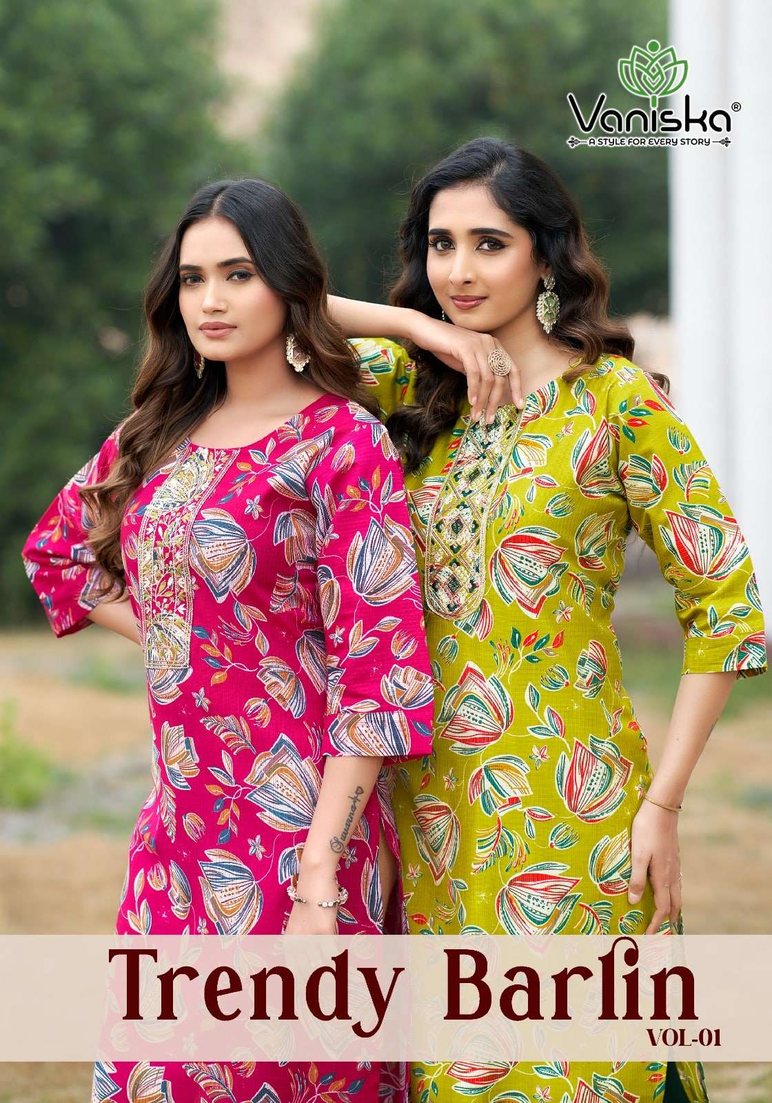 VANISKA TRENDY BARLIN VOL-01 1001 TO 1008 SERIES BARLIN PRINTED KURTIS-00014