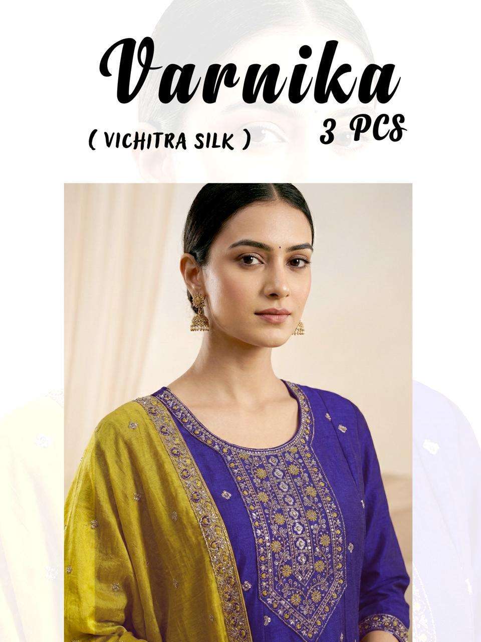 VARNIKA BY ASLIWHOLESALE 1001 TO 1006 SERIES VICHITRA EMBROIDERY DRESSES-00320