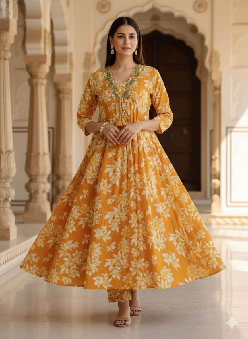 VINA BY ASLIWHOLESALE COTTON PRINTED STITCHED PREMIUM ANARKLAI SET-00320