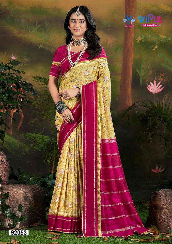 VIPUL 92052 TO 92057 SERIES SILK PRINTED SAREES-00025