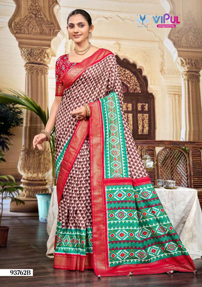 VIPUL 93762 A TO F SERIES SILK PRINTED SAREES-00025