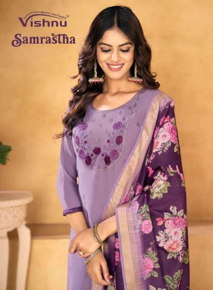 VISHNU SAMRASTHA 65001 TO 65012 SERIES PURE CHANDERI DRESSES-00011