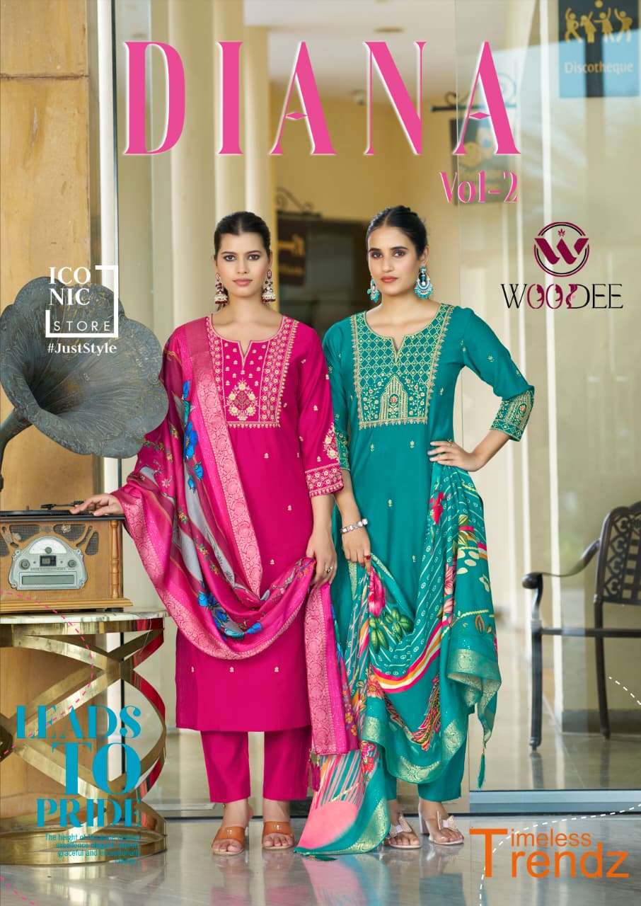 WOODEE DIANA VOL-02 2001 TO 2006 SERIES PURE VISCOSE WEAVING DRESSES-00014