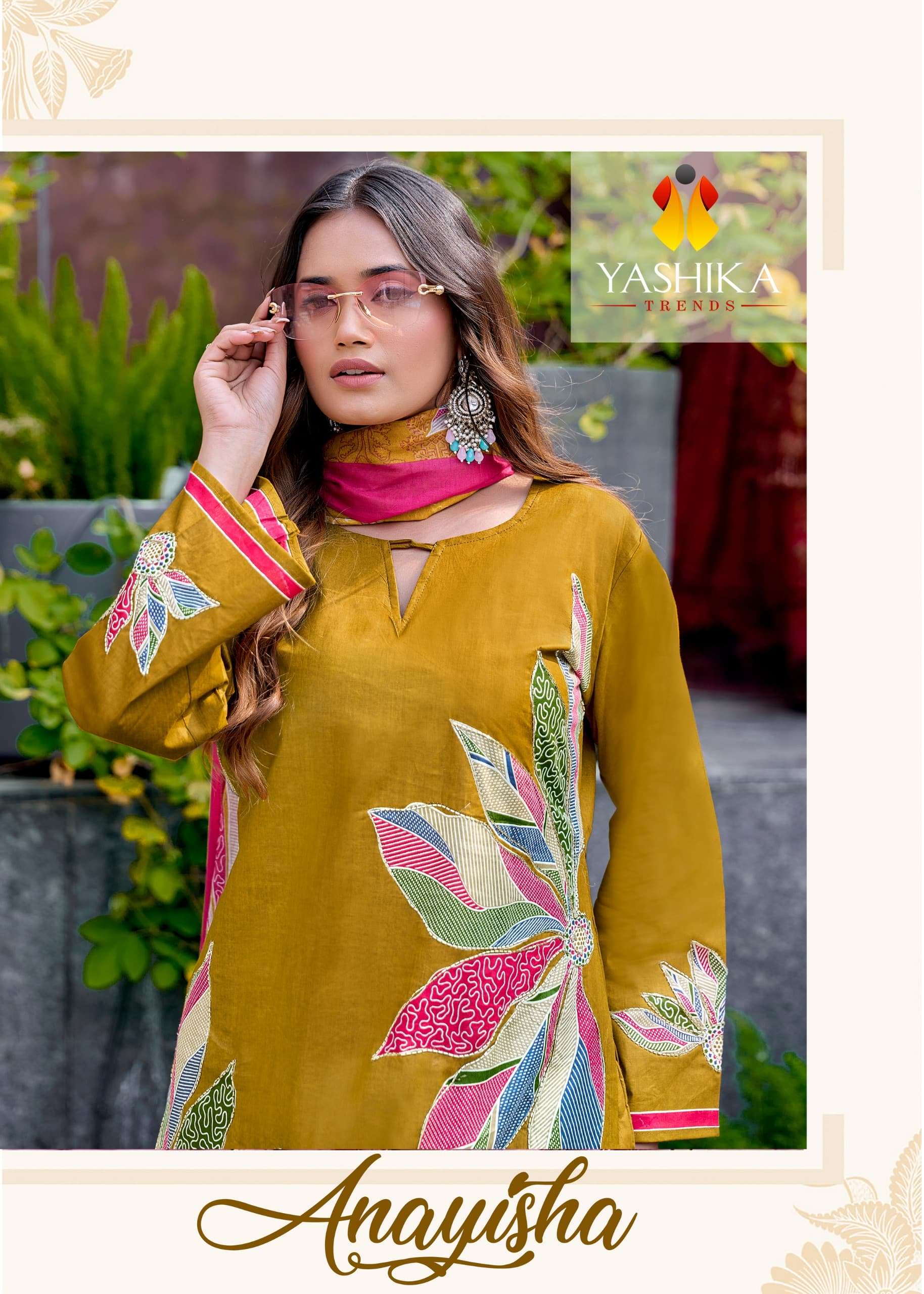 YASHIKA TRENDZ ANAYISHA  1001 TO 1005 SERIES PURE COTTON PRINTED PAKISTANI DRESSES-00201