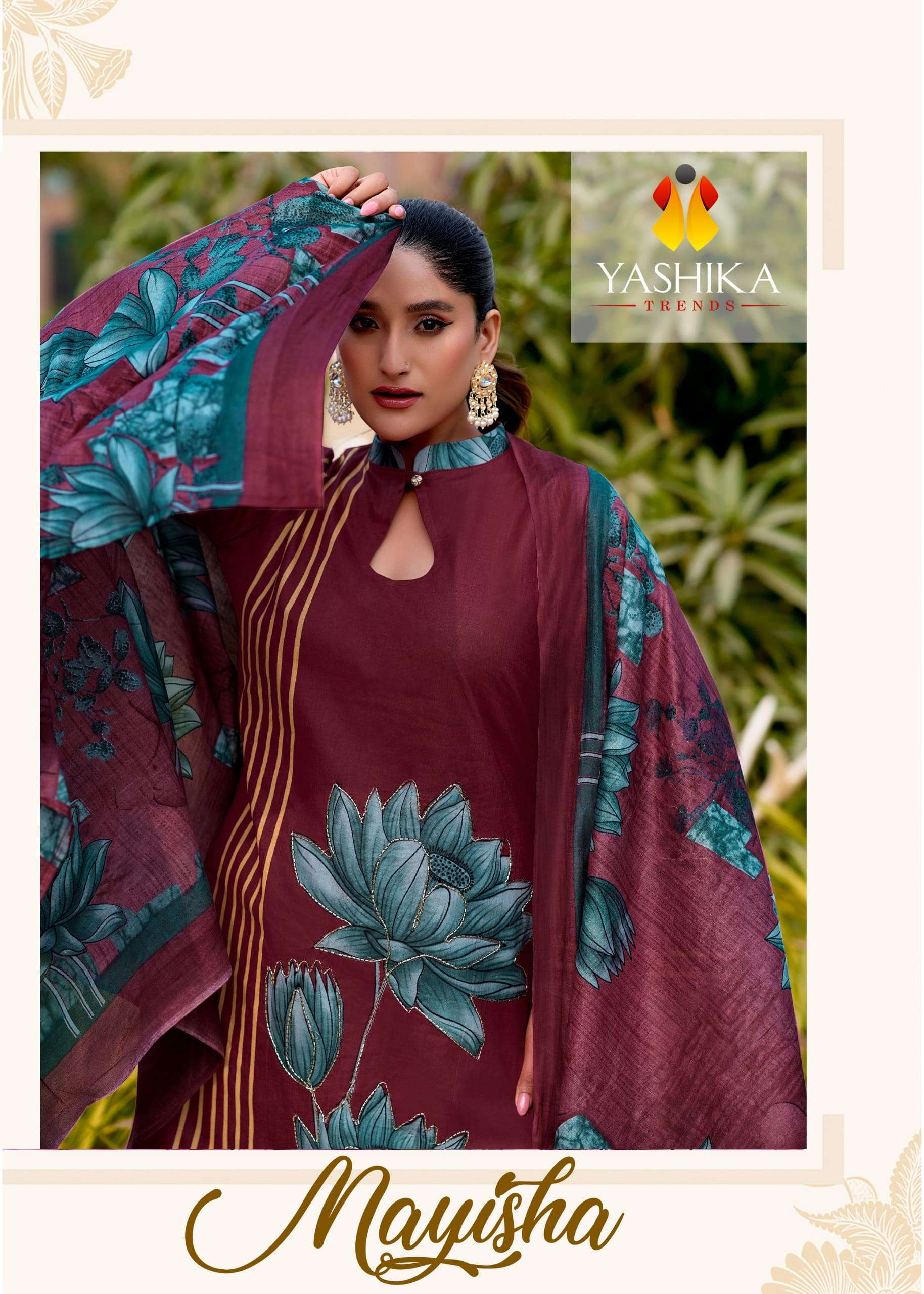 YASHIKA TRENDZ MAYISHA 1001 TO 1005 SERIES PURE COTTON PRINTED PAKISTANI DRESSES-00201