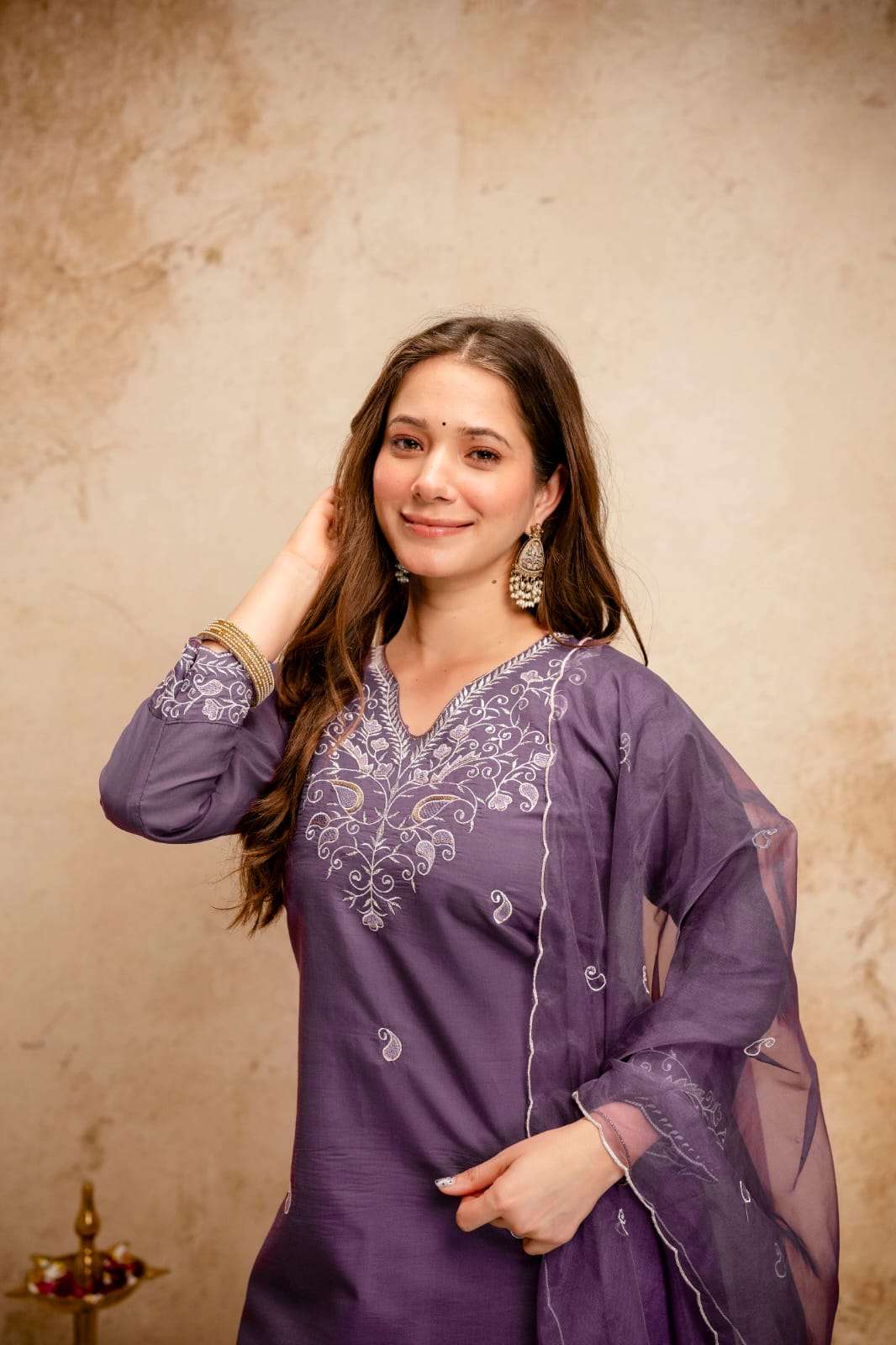 YD-0060 BY ASLIWHOLESALE ROMAN SILK STITCHED EMBROIDERY DRESSES - 00104