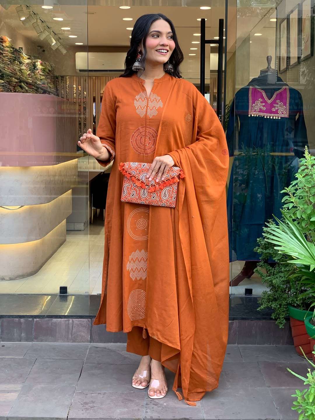 YD-057 BY ASLIWHOLESALE CHANDERI EMBROIDERY DRESSES - 00104