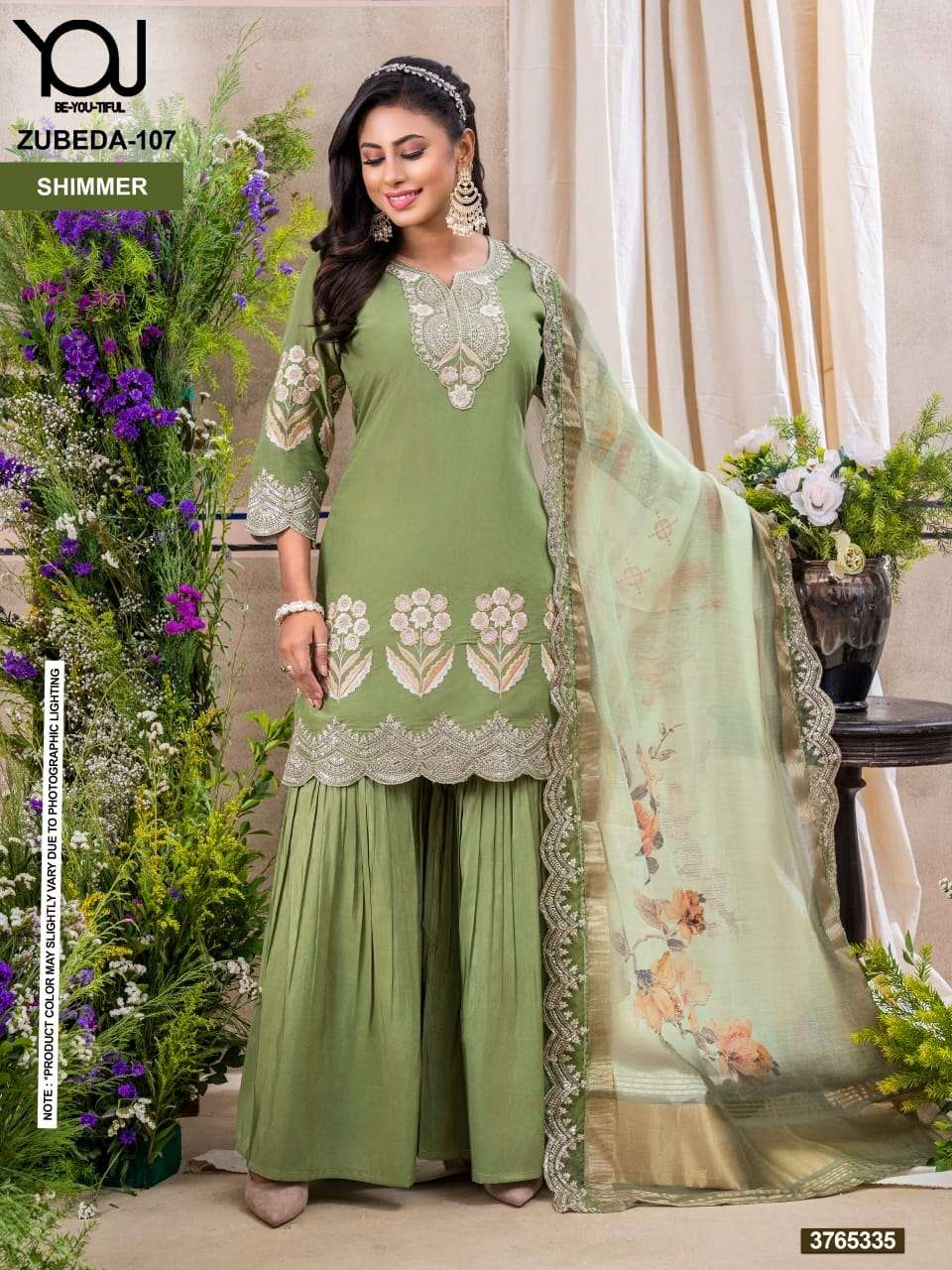 YOU ZUBEDA 107 TO 108 SERIES SIMMER STITCHED SHARARA SET-00320