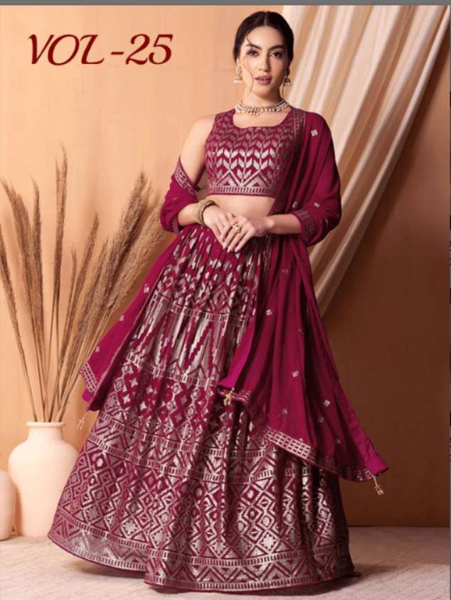 ZEEL CLOTHING VOL-25 15088 TO 15117 SERIES GEORGETTE EMBROIDERY LEHENGAS-00139