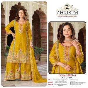 ZORISTA 10025 A TO D SERIES CHINON SILK EMBROIDERY PAKISTANI SUITS SET - 00201