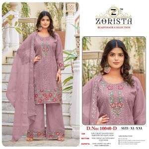 ZORISTA 10040  A TO D SERIES CRUNCH SILK  EMBROIDERY PAKISTANI SUITS SET-00201