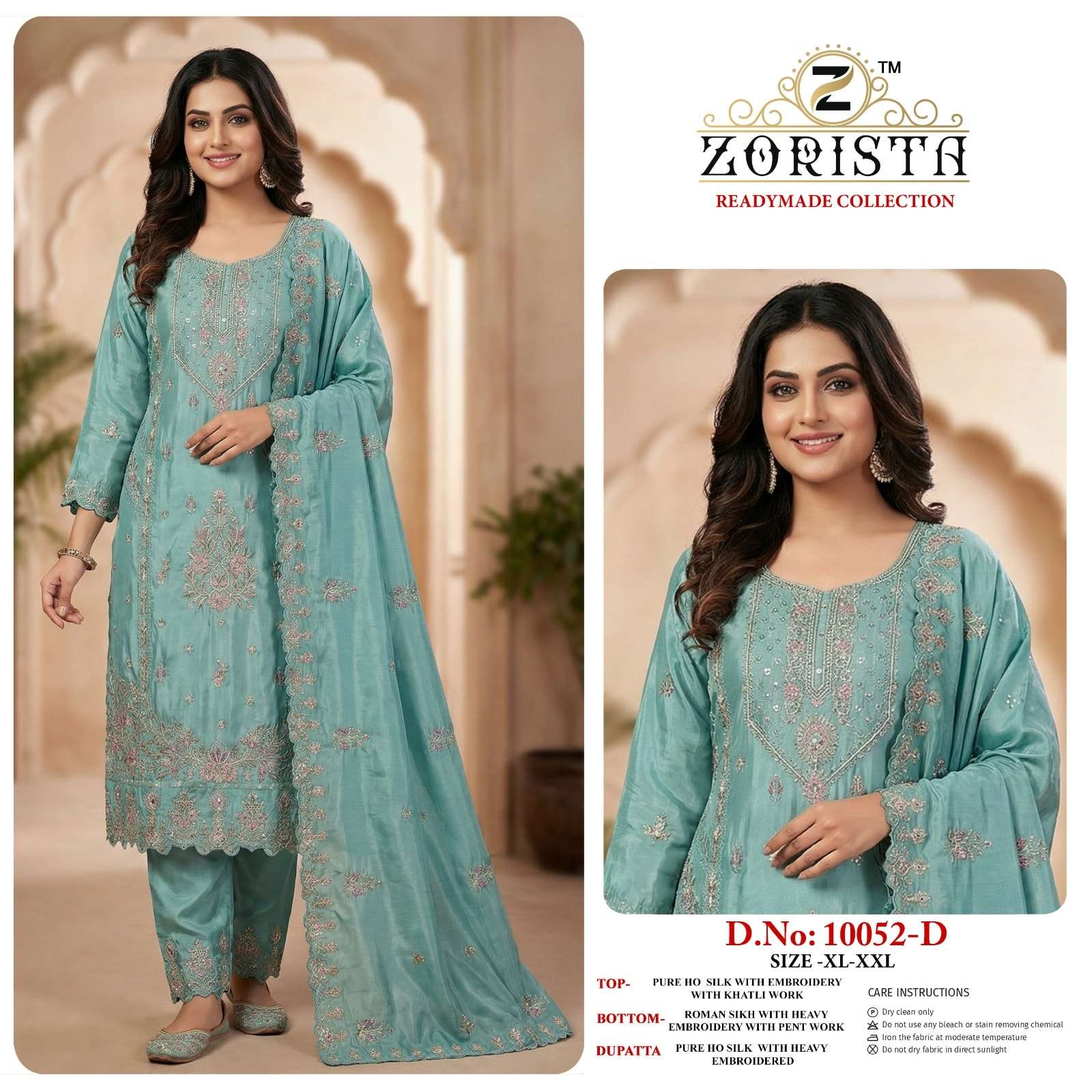 ZORISTA 10052 A TO D SERIES ORGANZA SILK EMBROIDERY PAKISTANI SUITS SET-00201