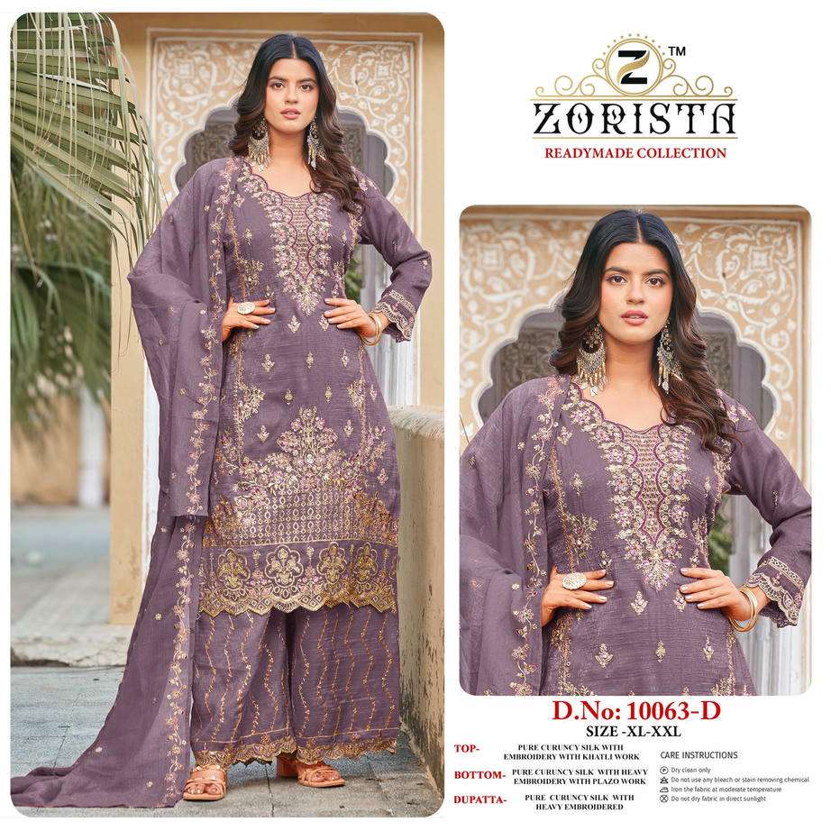 ZORISTA 10063 A TO D SERIES CURUNCY SILK WITH EMBRODERY PAKSITANI SUIT SET-00201