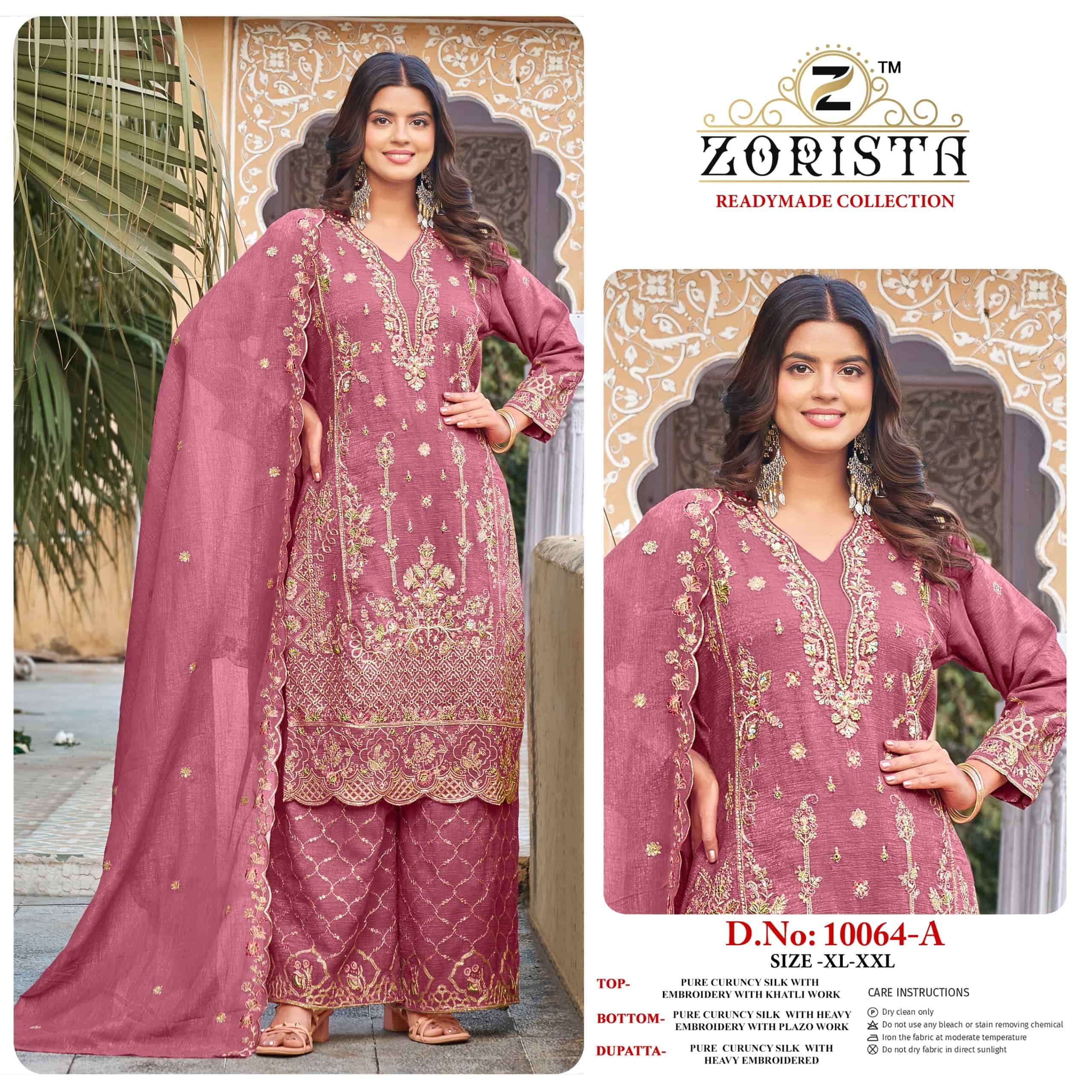 ZORISTA 10064 A TO D SERIES CRUNCHY SILK EMBROIDERY PAKSITANI SUIT SET-00201