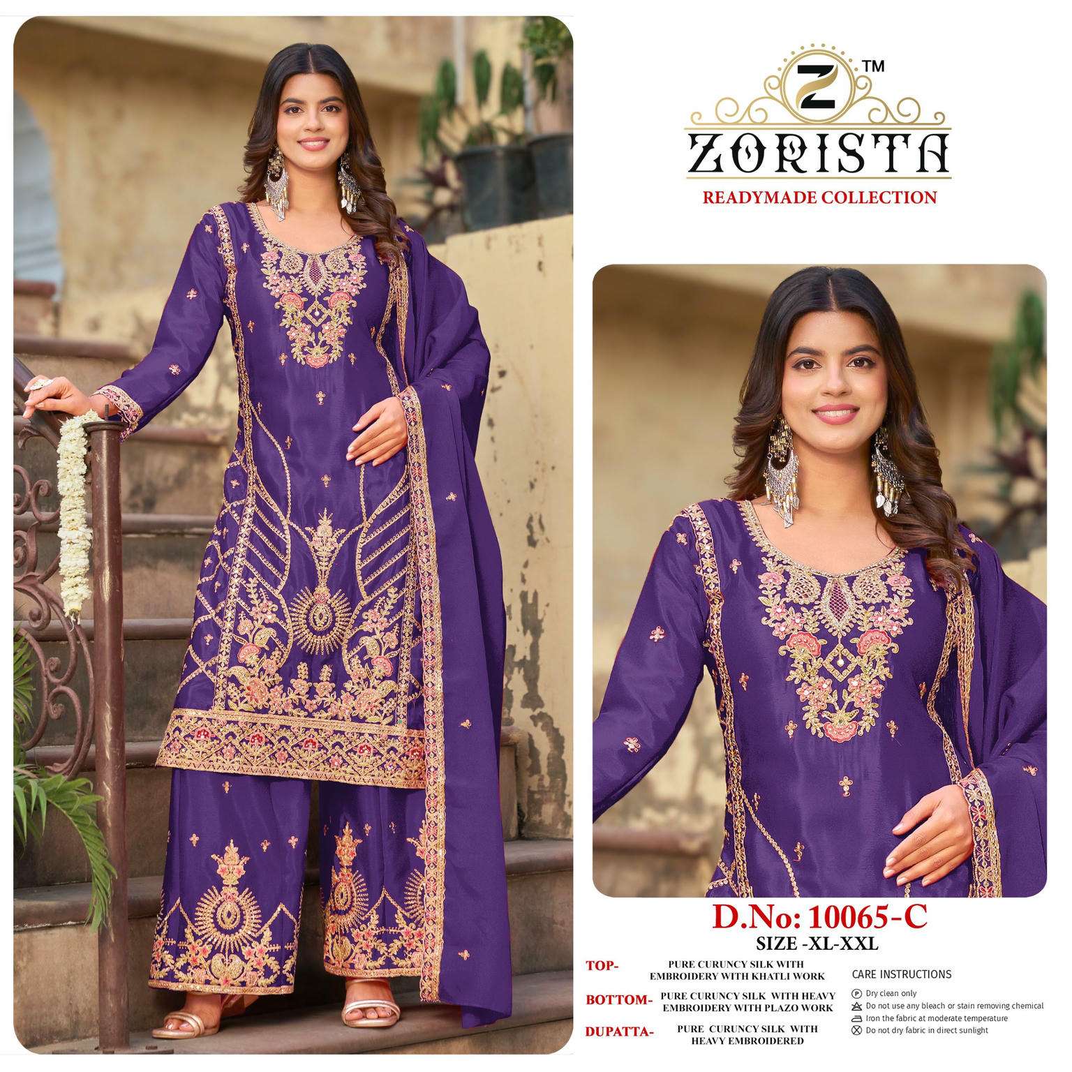 ZORISTA 10065 A TO D SERIES CHINON EMBROIDERY PAKSITANI SUIT SET-00201