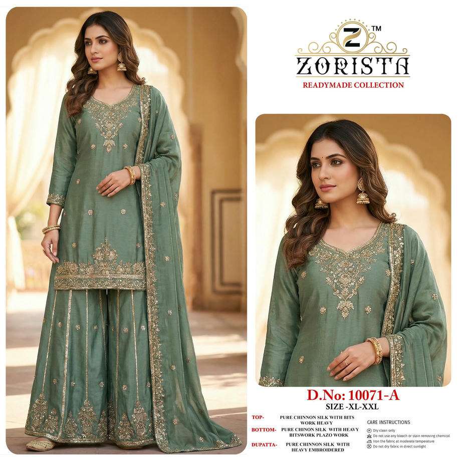 ZORISTA 10071 A TO D SERIES CHINON EMBROIDERY PAKSITANI SUIT SET-00201