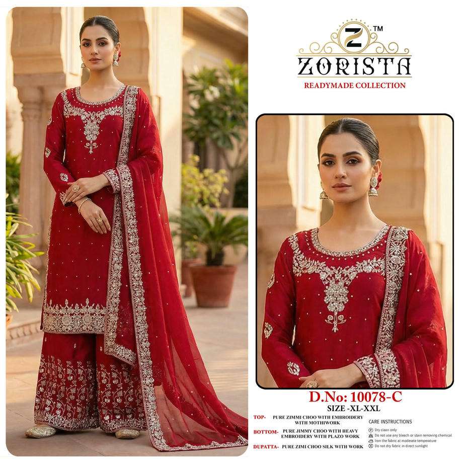 ZORISTA 10078  A TO D SERIES JIMMY CHOO EMBROIDERY PAKISTANI SUITS SET-00201