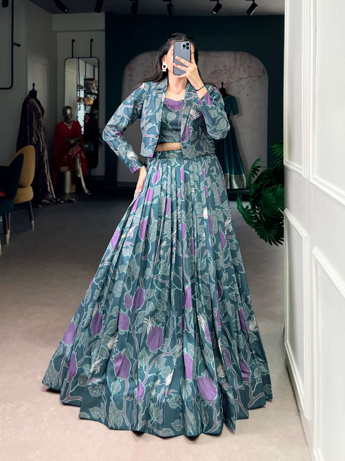 1115 COLOUR BY ASLIWHOLESALE DESIGNER PURE SILK LEHENGA-00135