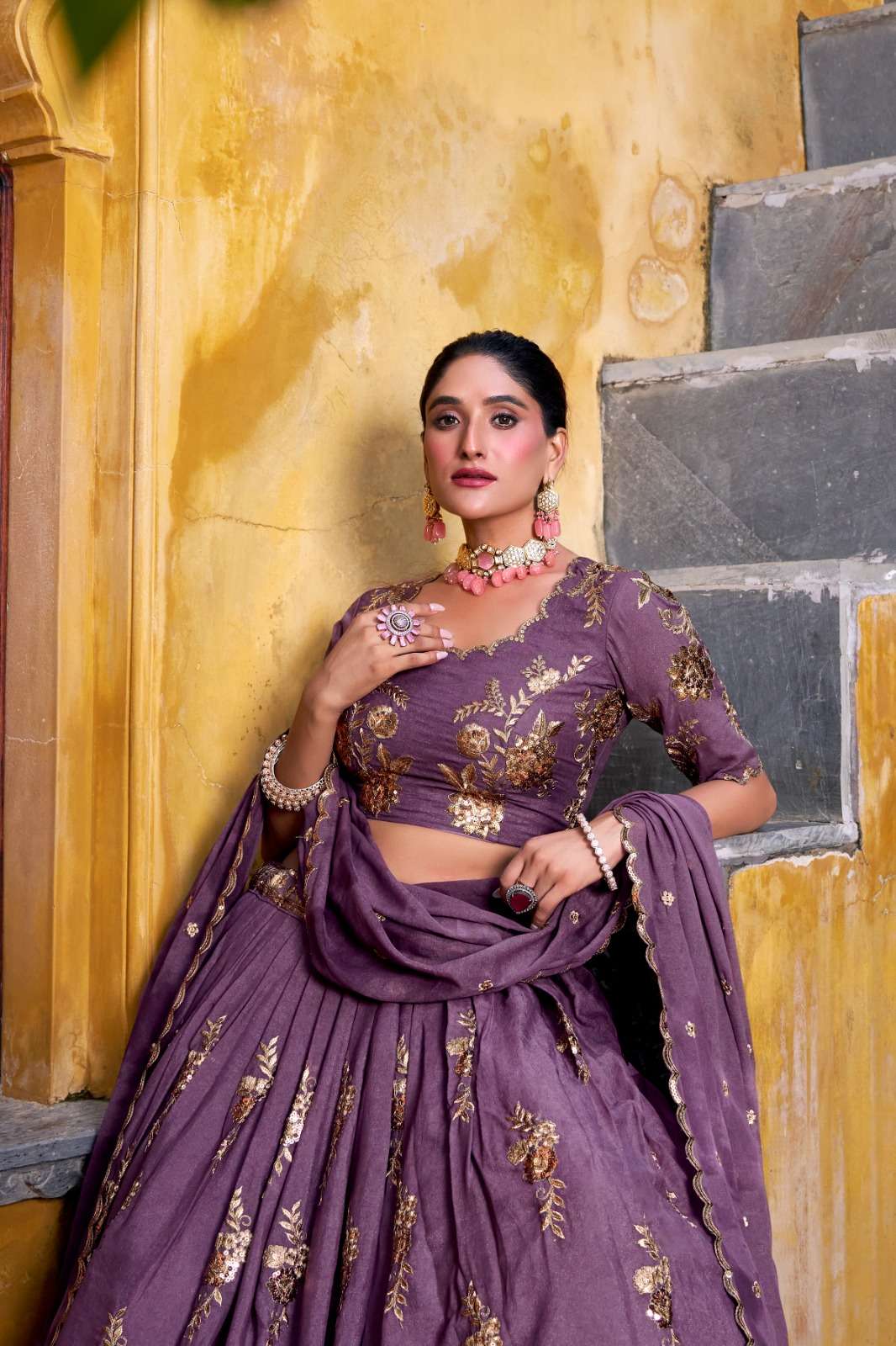 1451 COLOUR BY ASLIWHOLESALE DESIGNER PURE CRUSH LEHENGAS-00185