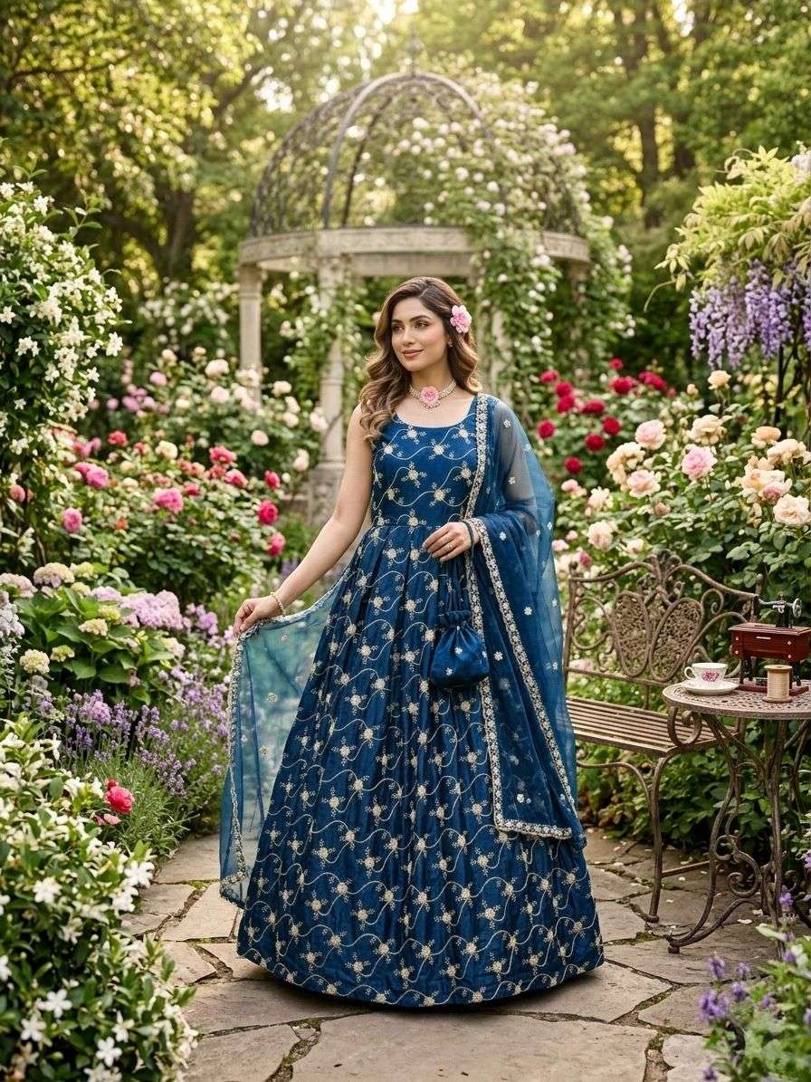 1534 HIT COLOUR BY ASLIWHOLESALE DESIGNER PURE SILK SEQUNCE DRESSES-00241