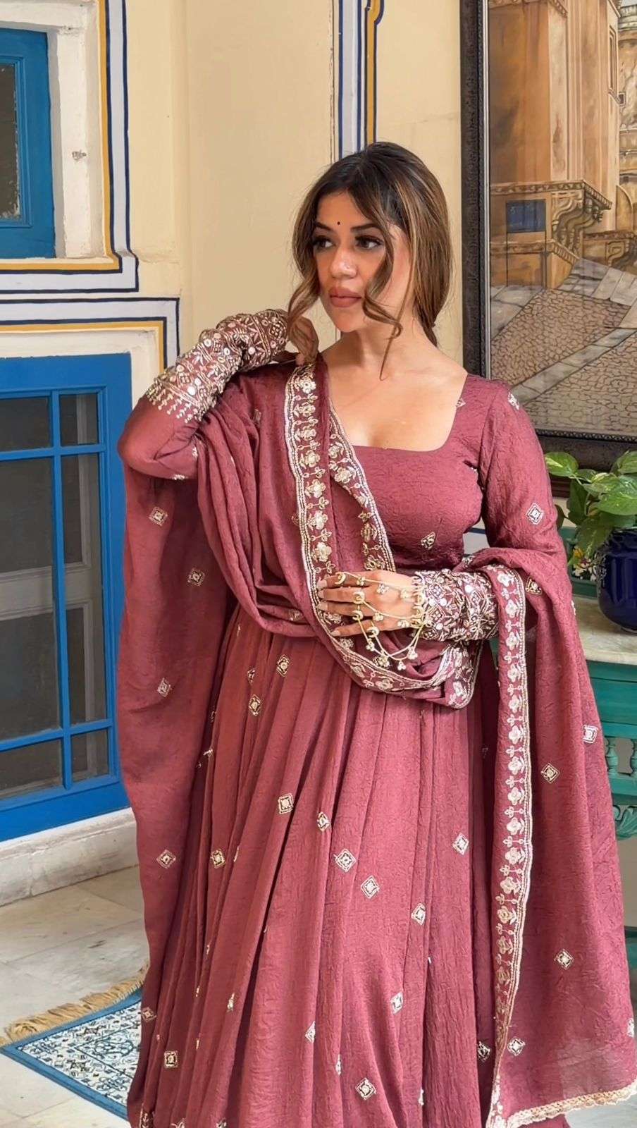 1589 HIT COLOUR BY ASLIWHOLESALE MUL CHANDERI SILK STITCHED ANARKALI SUITS - 00241