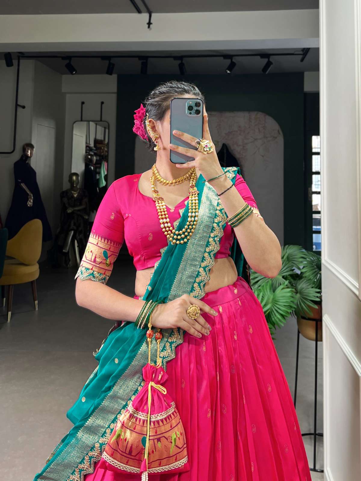 2014 COLOURS BY ASLIWHOLESALE DESIGNER PURE JACQUARD SILK LEHENGA-00195