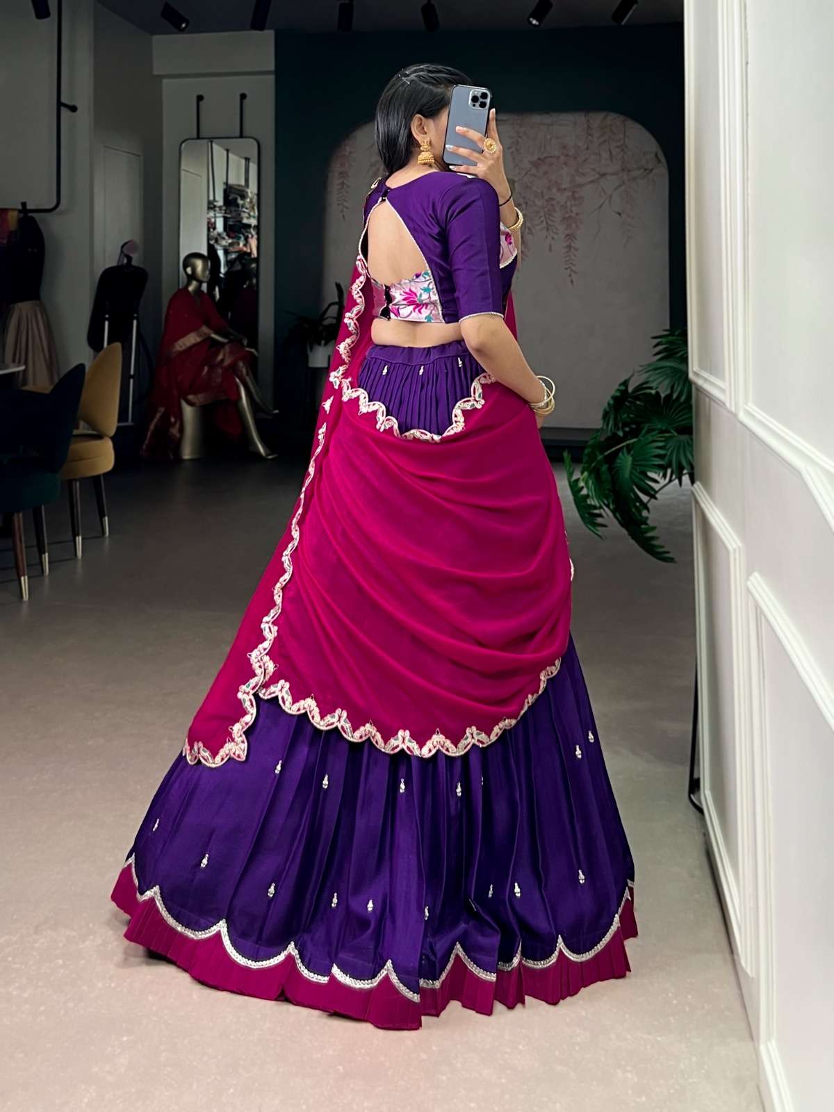 2034 COLOUR BY ASLIWHOLESALE SILK THREAD EMBROIDERY LEHENGAS-00135