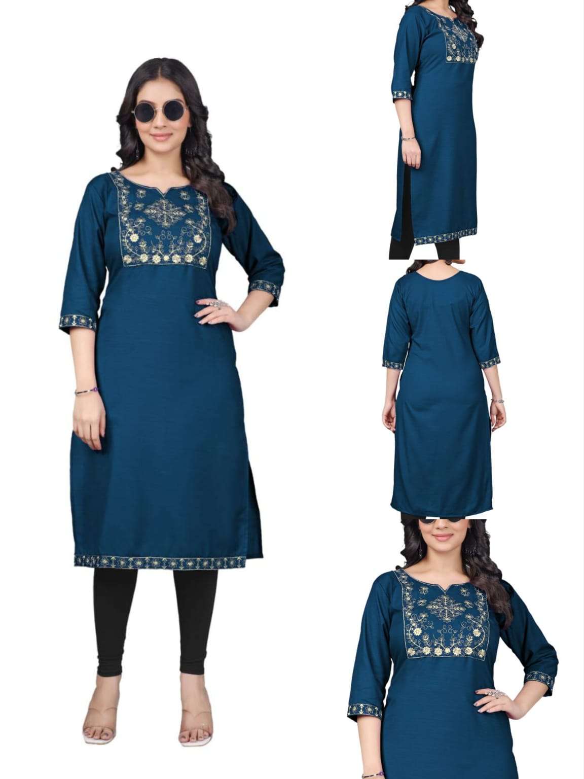 240 SERIES BY ASLIWHOLESALE COTTON EMBROIDERY STITCHED KURTIS - 00293