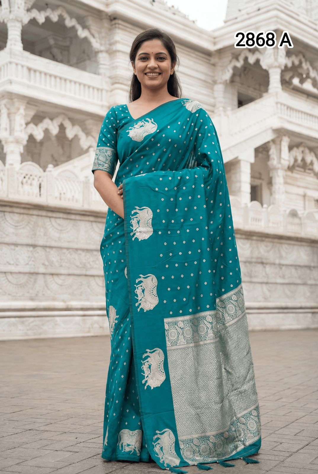 2868 COLOUR BY ASLIWHOLESALE BANARASI SILK ZARI WEAVING SAREES-00103