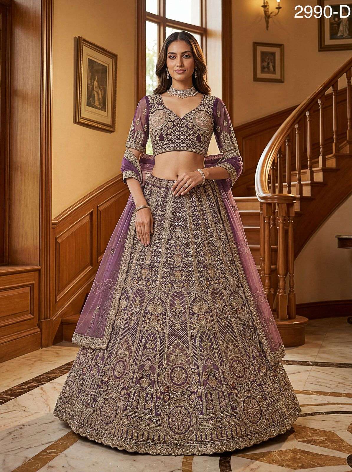 2990 HIT COLOUR NX BY ASLIWHOLESALE NET EMBROIDERY SEMI-STITCHED LEHEGAS-00130