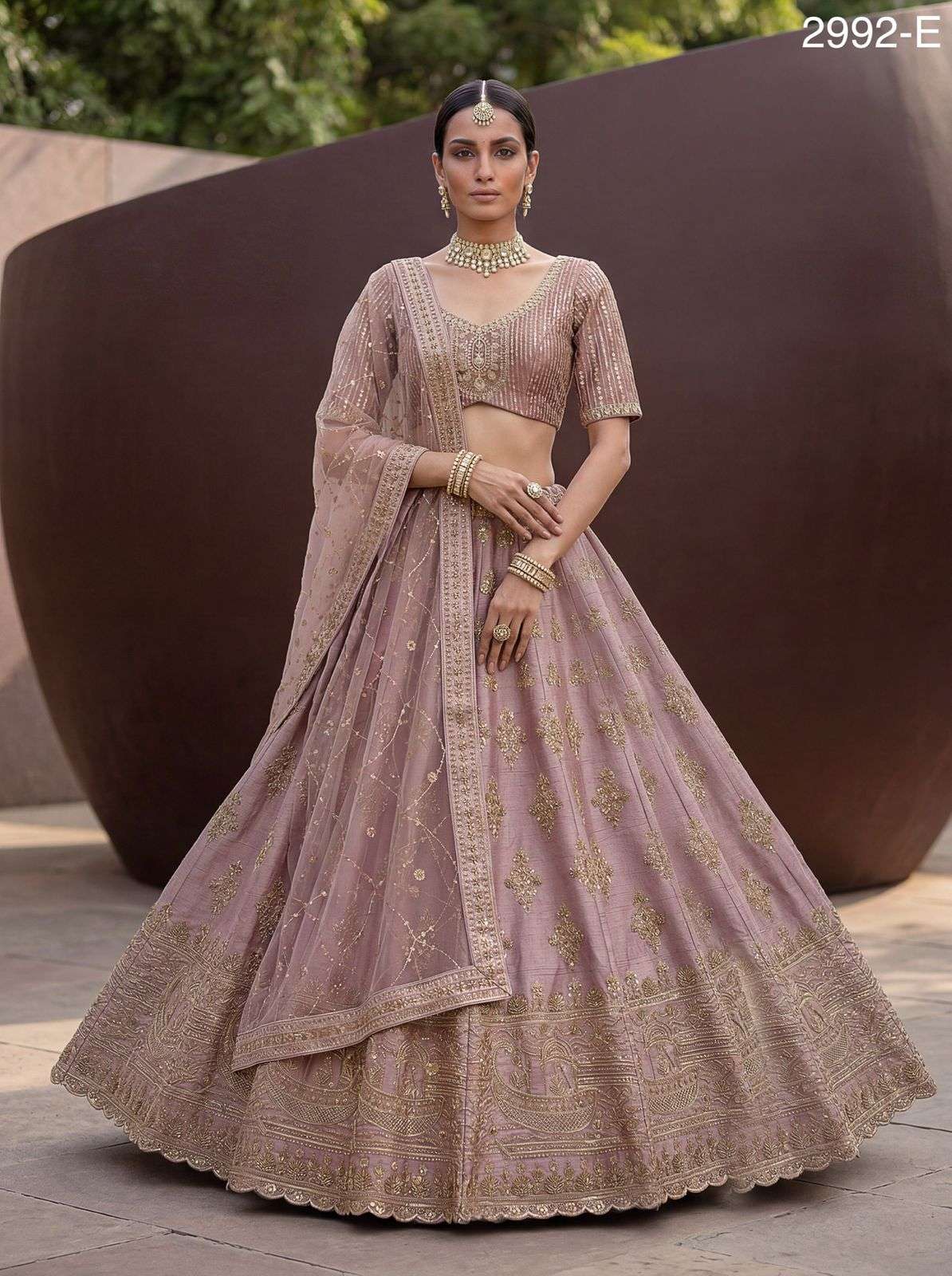 2992 HIT COLOUR BY ASLIWHOLESALE SLUB SILK EMBROIDERY SEMI-STITCHED LEHENGAS-00130