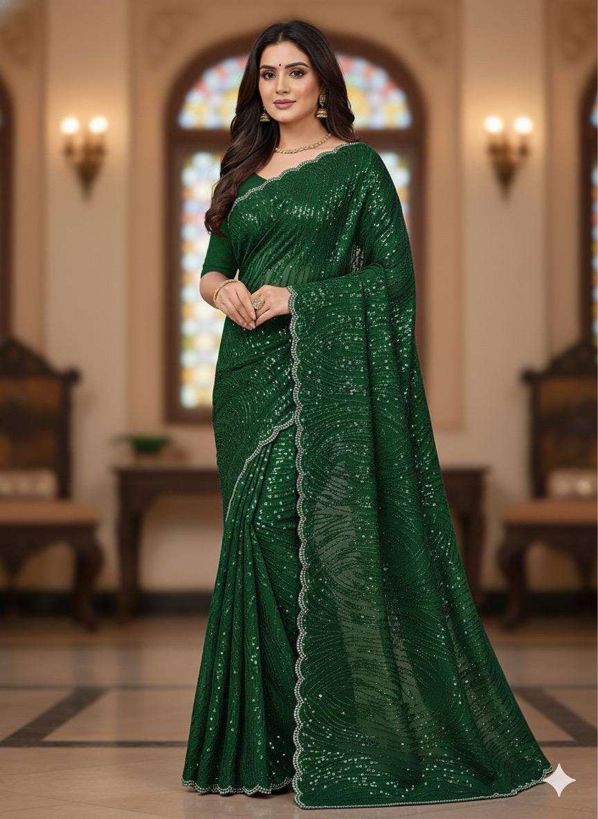 3922 COLOUR BY ASLIWHOLESALE CHIFFON EMBROIDERY SILK SAREES- 00103