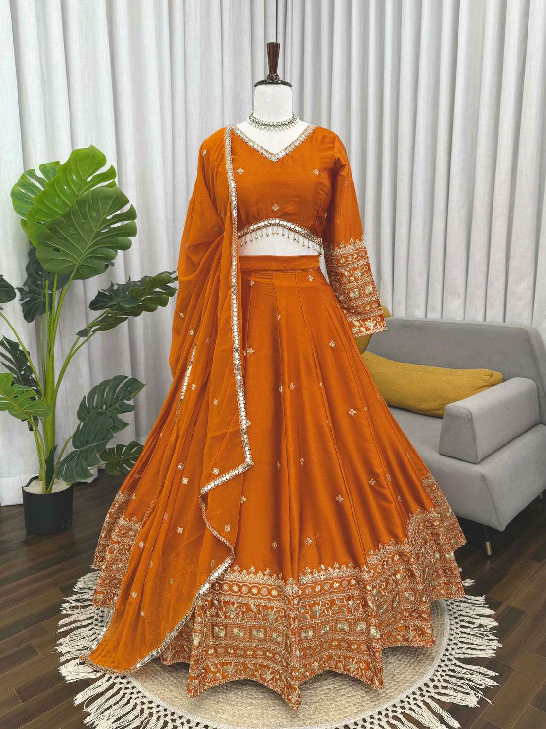 395 HIT COLOUR BY ASLIWHOLESALE SATIN EMBROIDERY STITCHED LEHENGAS-00246