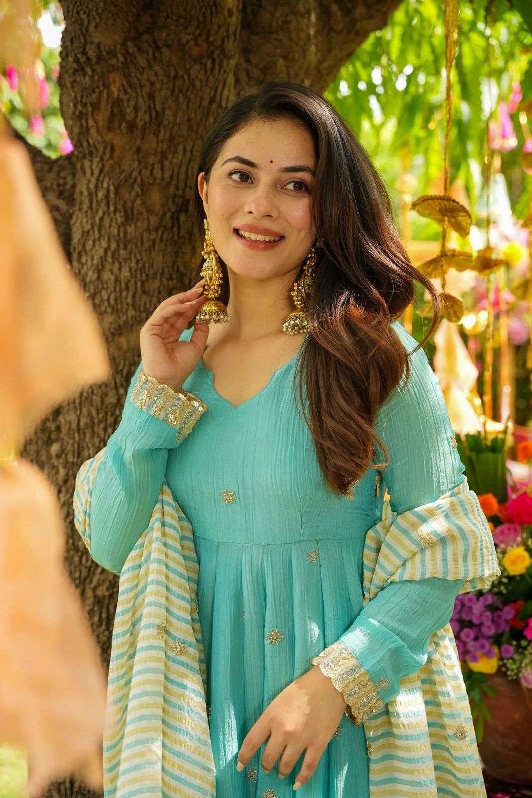 5298 HIT COLOUR BY ASLIWHOLESALE FAUX GEORGETTE ANARKALI SUIT - 00262