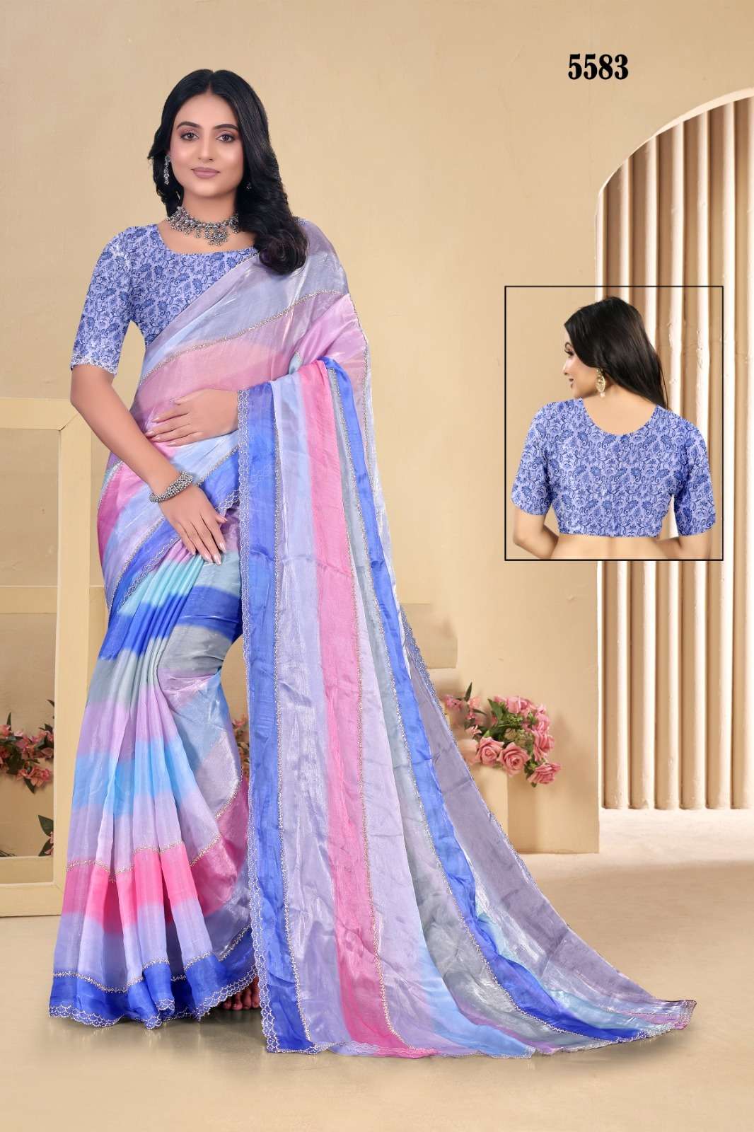 5583 COLOUR BY ASLIWHOLESALE JIMMY CHOO FANCY STONE WORK SAREES-00103
