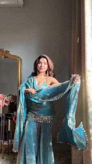 5992 HIT COLOUR BY ASLIWHOLESALE FENDY SILK SHARARA SUIT FOR WEDDINGS - 00242