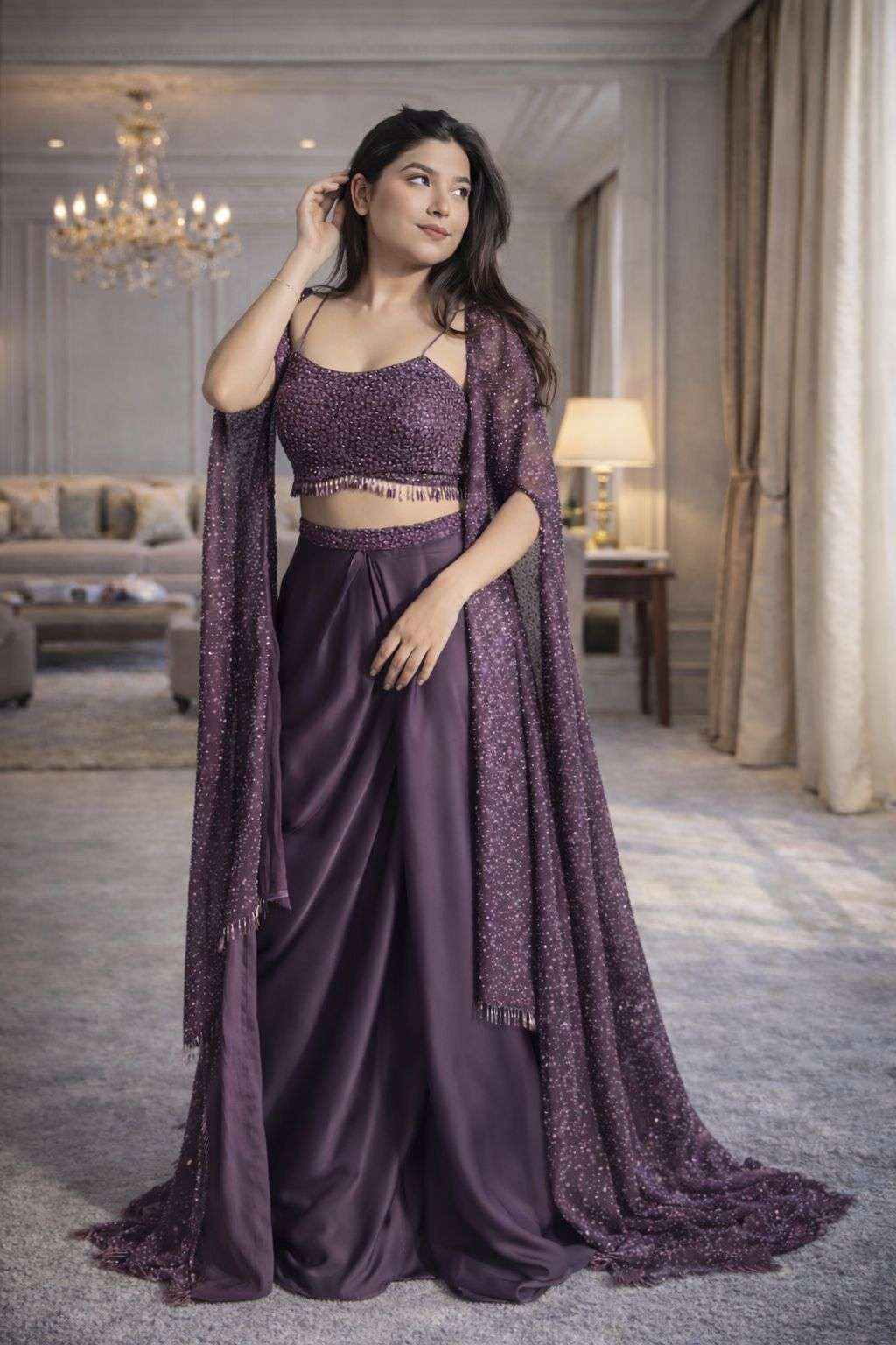 63 DESIGN BY ASLIWHOLESALE CREPE SILK EMBROIDERY LEHENGAS - 00287